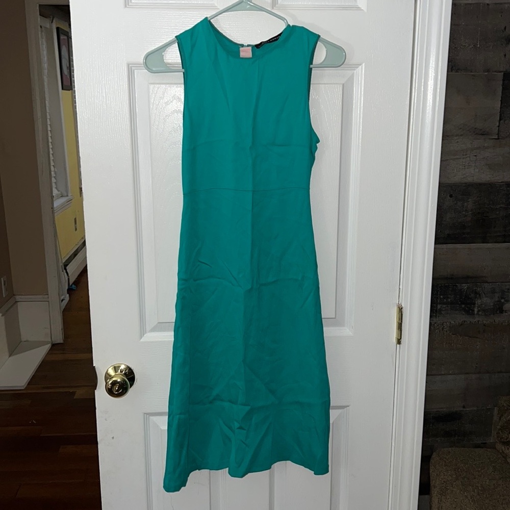Zara Woman Turquoise Sleeveless MIDI Dress Size Small